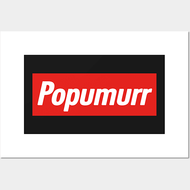 popumurr box logo spoof Wall Art by teamalphari